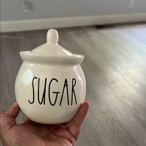 Rae Dunn Cream Canister with Black Lettering